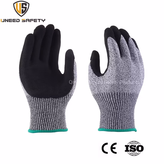 Seamless Anti Cut Proof Ultra Micro Foam Nitrile Coated Safety Gloves with CE