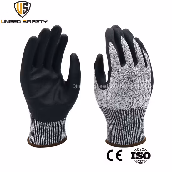 Seamless Anti Cut Proof Ultra Micro Foam Nitrile Coated Safety Gloves with CE