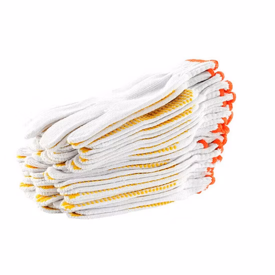 Высококачественные дешевые мужские и женские вязаные перчатки по охране труда и садоводству, белые хлопковые перчатки для ручной работы